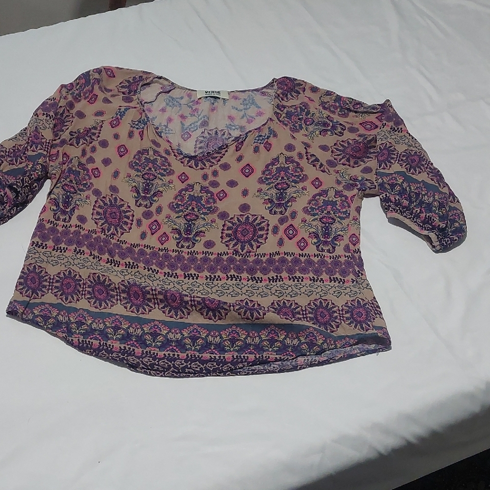 VERSE Boho Top .No Size. Measurments Are There .Small To Medium